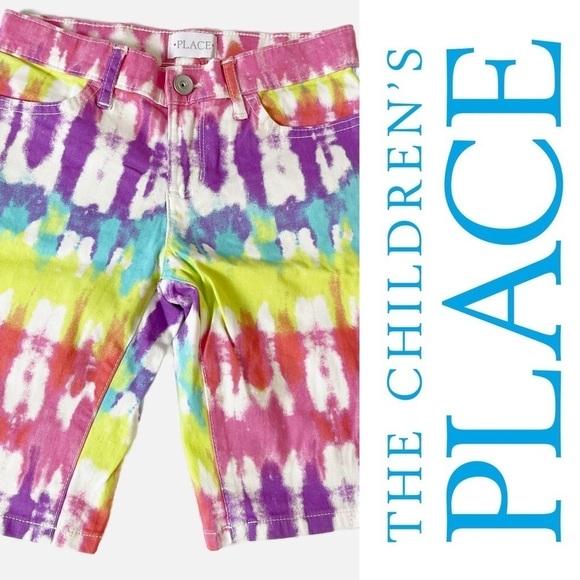THE CHILDREN’S PLACE Girls Print Denim Skimmer Shorts - In The Pink - Size 6X/7 - Picture 1 of 9